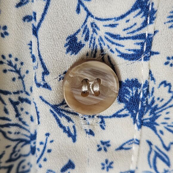 Sienna Sky Dress Womens S Button Front Floral Print Summer White Blue Strappy - Picture 3 of 16